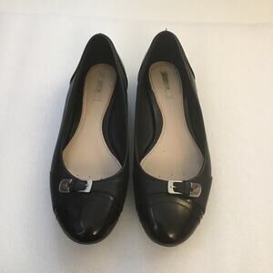 Geox Black Respira Flats with Buckle Accent